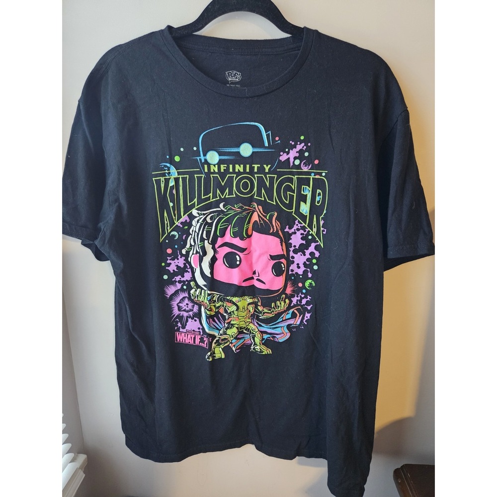 Marvel What If Infinity Killmonger Funko Pop POP! Tees‎ Black Graphic Tshirt XL